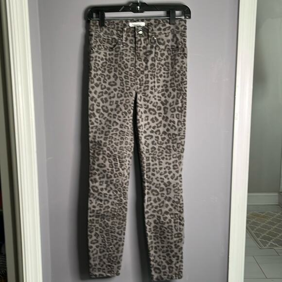 Good American Black and Gray Leopard Print Slim Mid Rise Trousers Size 2 - Picture 10 of 10